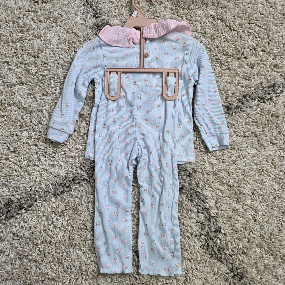 NWT Floral Threads Baby Girl Ribbed Outfit Size 18 Months - Picture 2 of 3